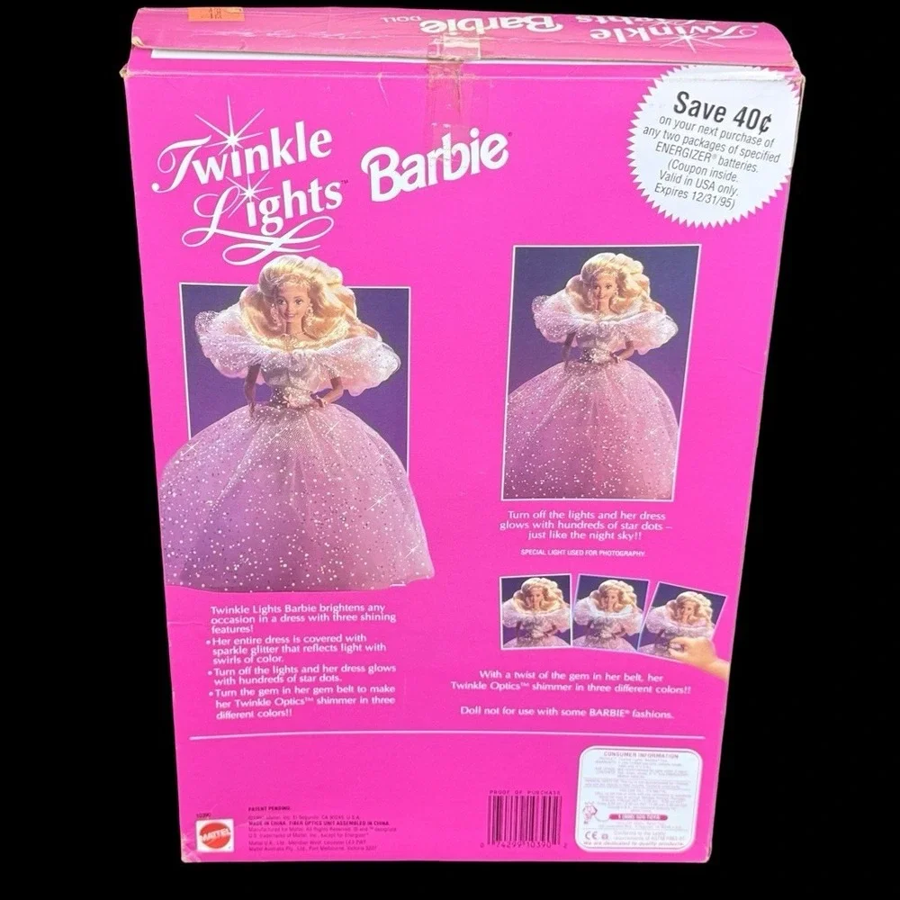 Mattel Twinkle Lights Barbie Doll 1992 Lights Up Original Packaging NOB READ
